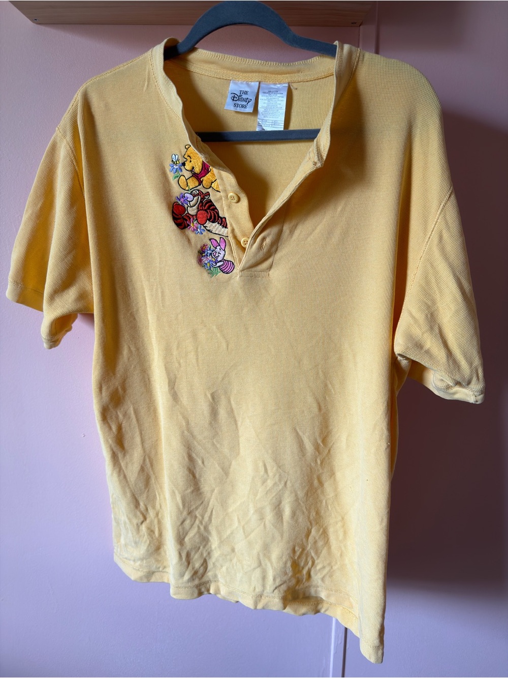 Disney Yellow Winnie the Pooh Embroidered Polo